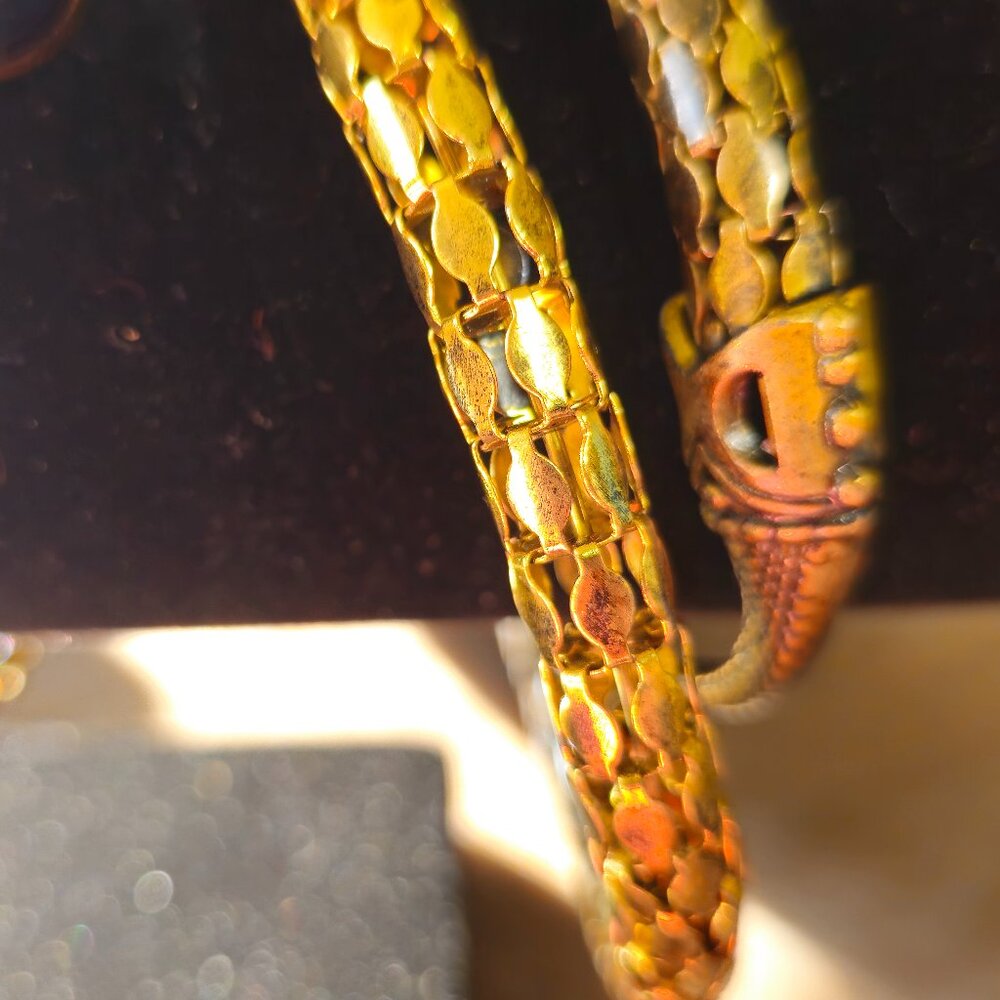 Goldtone Roman Snake Cuff